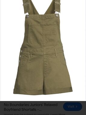 No Boundries Relaxed Boyfriend Shotalls Overalls Romper